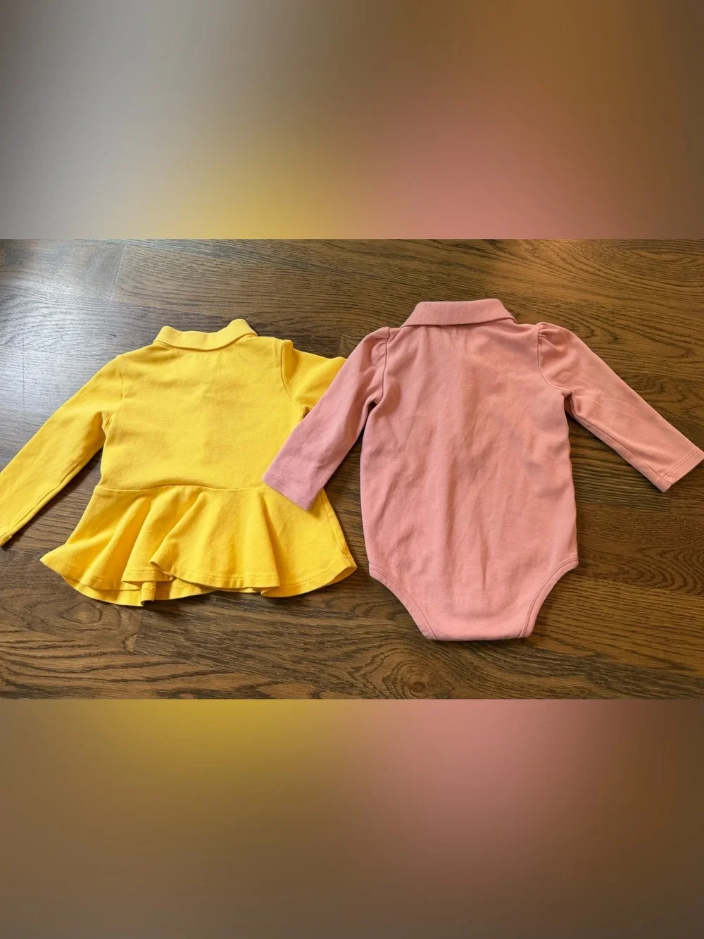 Set of 2 Ralph Lauren Yellow & Pink Baby Girl Polos - 9 to 12 Months